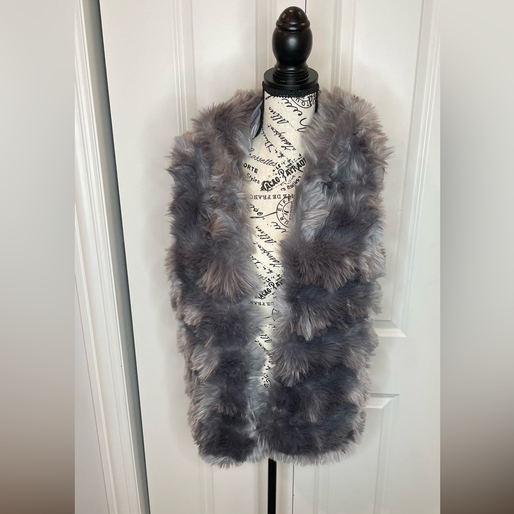 New Faux Fur Gray Vest
